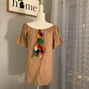 NWT Tunic/short dress with colorful tassles